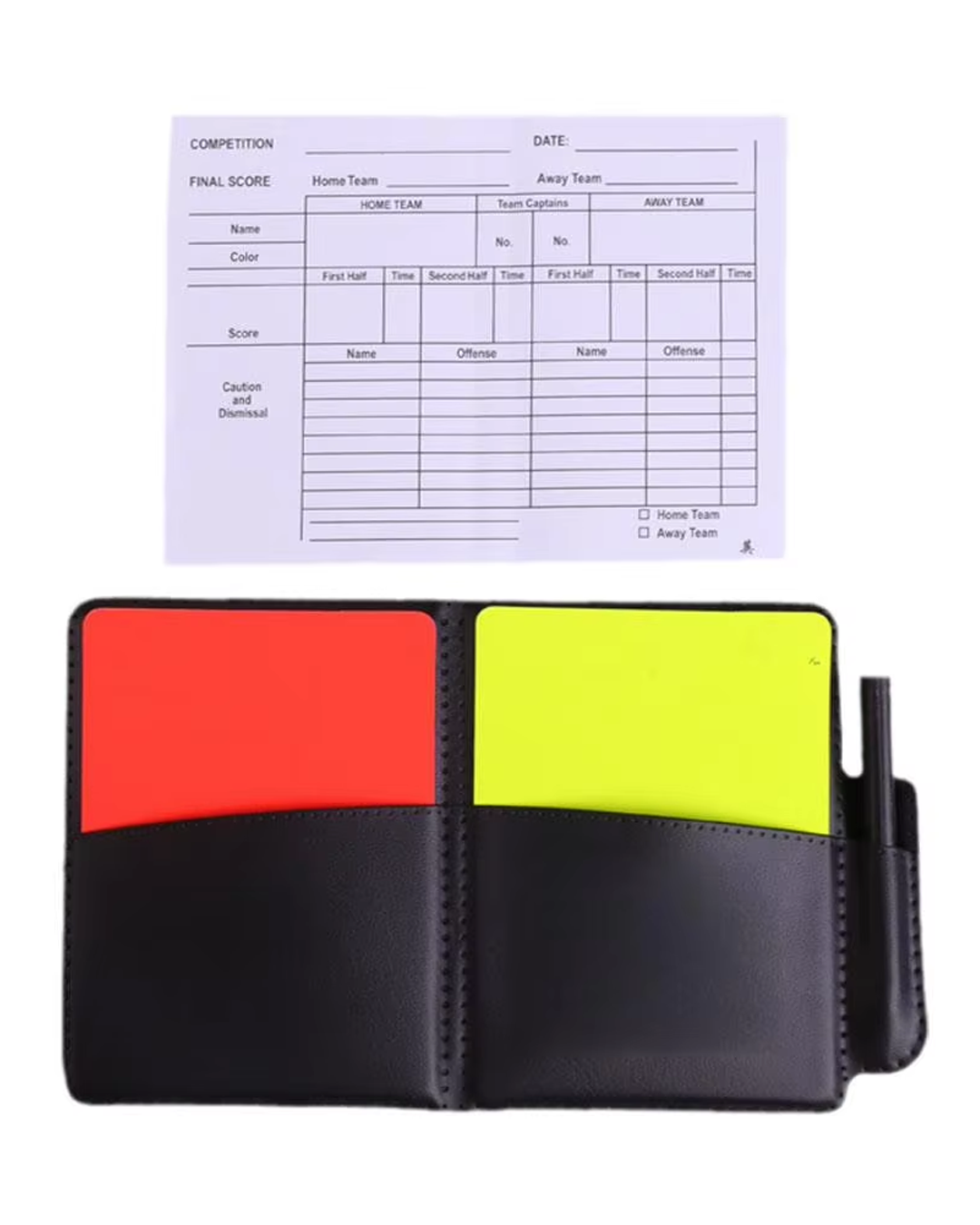 Tarjeta Amarilla y Roja Con Libreta de Registro